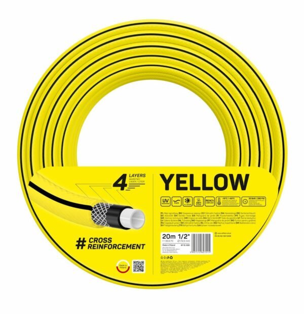 CELLFAST WĄŻ OGRODOWY YELLOW ROZMIAR: 1/2" DŁUGOŚĆ: 30m
