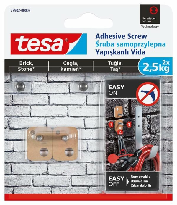 TESA ŚRUBA SAMOPRZYLEPNA NA ZEWNĄTRZ 2,5KG /KWADRAT