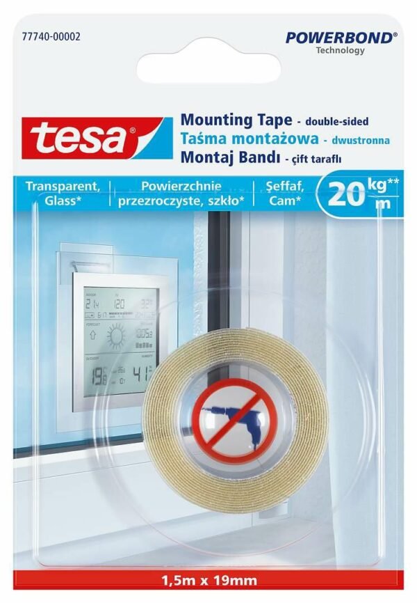 TESA TAŚMA MONTAŻOWA PRZEZROCZYSTA 1,5x19
