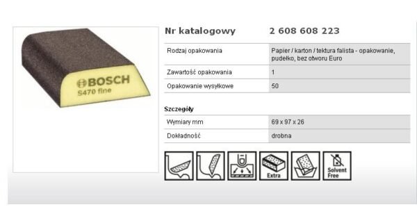 BOSCH GĄBKA DROBNA 69x97x26mm