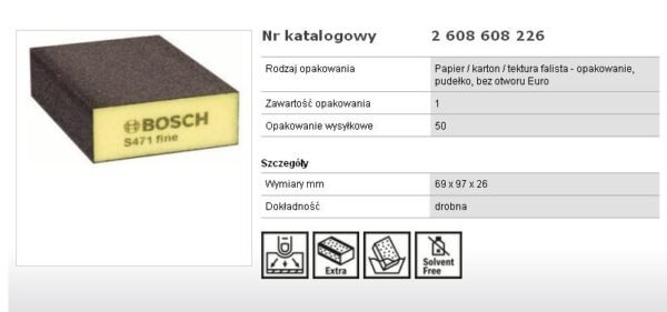BOSCH GĄBKA DROBNA 68x97x27mm S471 FINE