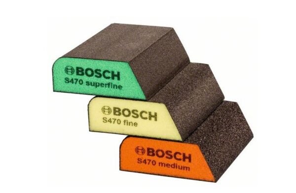 BOSCH GĄBKI SZLIFIERSKIE S470 PROFILE KOMPLET 3szt. MEDIUM/FINE/SUPERFINE