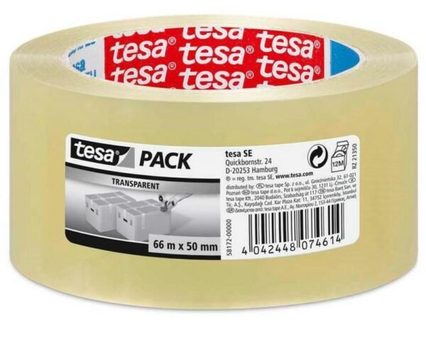 TESA TAŚMA PAKOWA STANDARD 66m x 48mm BEZBARWNA