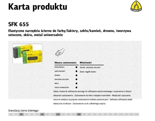 KLINGSPOR KOSTKA SZLIFIERSKA 80 x 50 x 20mm P 60 SFK655%%%