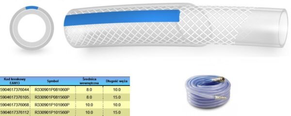 WĄŻ SPRĘŻONEGO POWIETRZA KOMPLET  8mm* 10m